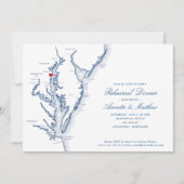 Annapolis Chesapeake Bay Map Navy Rehearsal Dinner Kaart (Voorkant)