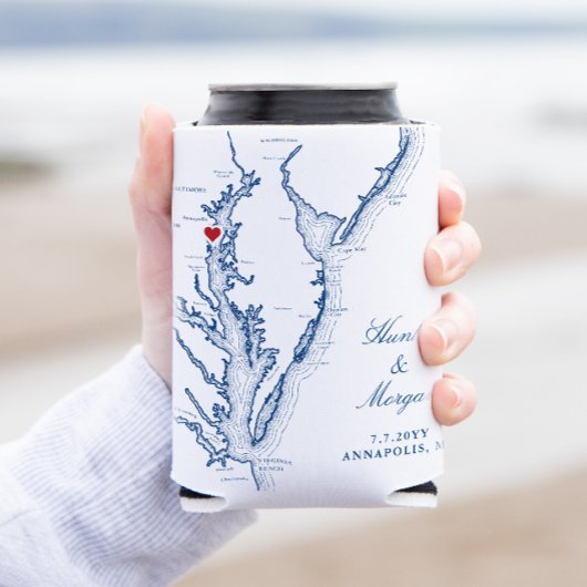 Annapolis Chesapeake Bay Map Wedding Favor Drink Blikjeskoeler