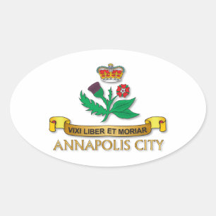 Annapolis City vlag Ovale Sticker