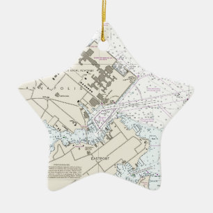 Annapolis Harbor Chart Keramisch Ornament