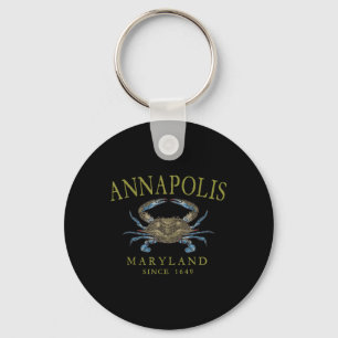Annapolis Maryland Blauwe Krab sinds 1649 Gebogen  Sleutelhanger