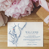 Annapolis Maryland Bruiloft Welkomstroute Bedankkaart