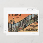 Annapolis, Maryland - Grote letterscènes Briefkaart (Voorkant / Achterkant)