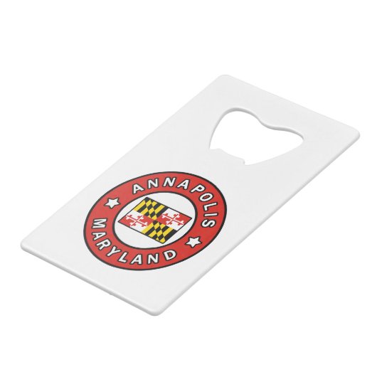 Annapolis Maryland Kredietkaart Flessenopener (Voorkant Gekanteld)