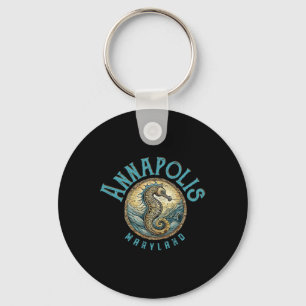 Annapolis Maryland Nautical Zeepaard Ontwerp Sleutelhanger