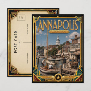Annapolis Maryland Vintage Art Deco Gouden Tijdper Briefkaart