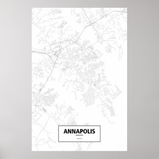 Annapolis, Maryland (zwart op wit) Poster