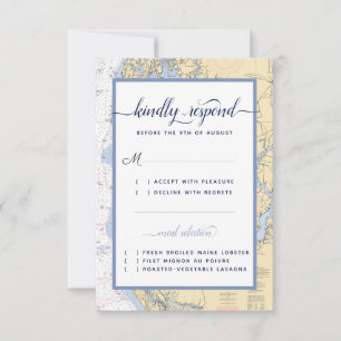 Annapolis MD Semi-formele nautische bruiloft / eve RSVP Kaartje