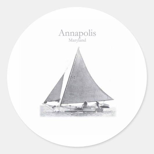 Annapolis Skipjack Ronde Sticker (Voorkant)