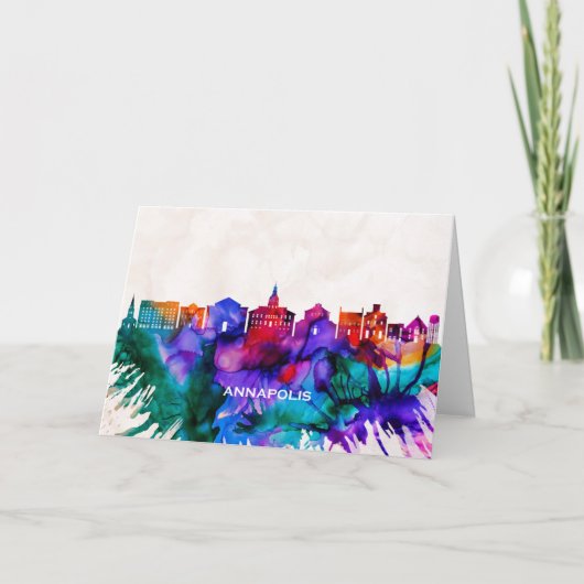 Annapolis Skyline Feestdagen Kaart (Voorkant)