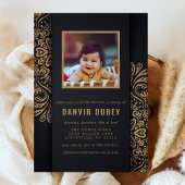 Annaprashan Black Gold First Rice Ceremony Kaart