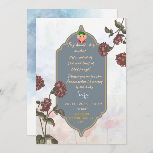 Annaprashan Ceremony Invitations (Devant / Derrière)