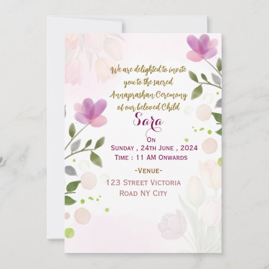 Annaprashan Ceremony Invitations  (Devant)