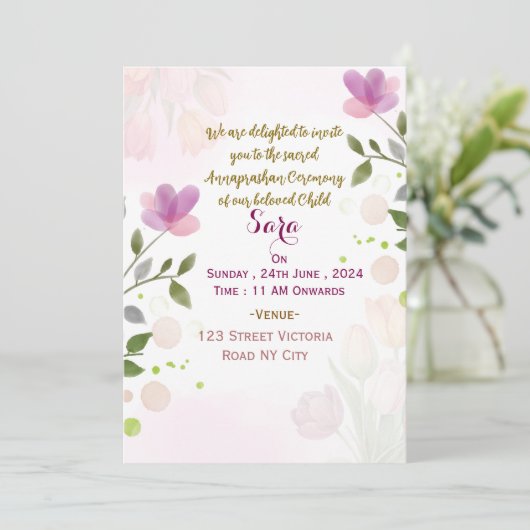 Annaprashan Ceremony Invitations (Debout devant)