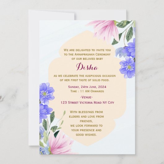 Annaprashan Ceremony Invitations (Devant)