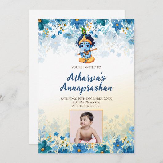 Annaprashan invitations Annaprasan invitation (Devant / Derrière)