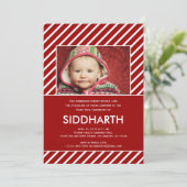 Annaprashan rayé (premier riz) sur invitation roug (Debout devant)