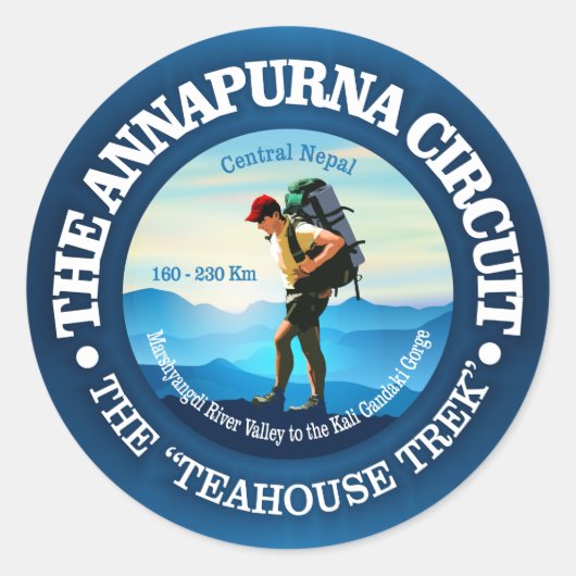 Annapurna Circuit Ronde Sticker (Voorkant)