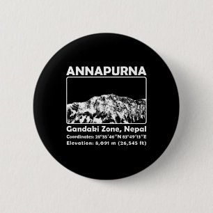Annapurna met Nepal bergbeklimmen trekking Ronde Button 5,7 Cm