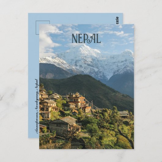 Annapurna Narchyang Nepal Briefkaart (Voorkant / Achterkant)
