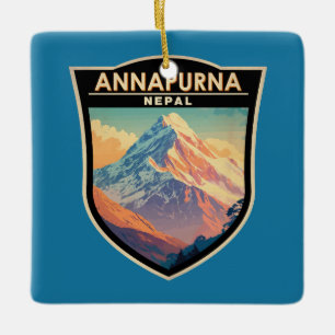 Annapurna Nepal Travel Art Vintage Keramisch Ornament