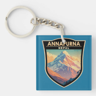 Annapurna Nepal Travel Art Vintage Sleutelhanger