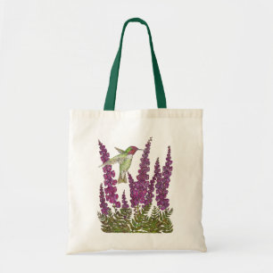 Anna's Hummingbird en Foxglove Tote Bag