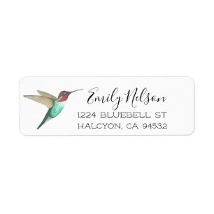 Anna's Hummingbird Return Address Etiket