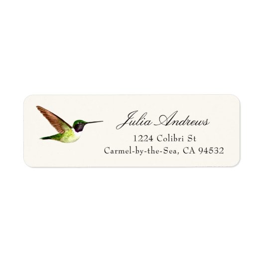 Anna's Hummingbird Return Address Label (Voorkant)