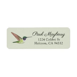 Anna's Hummingbird Return Address Label