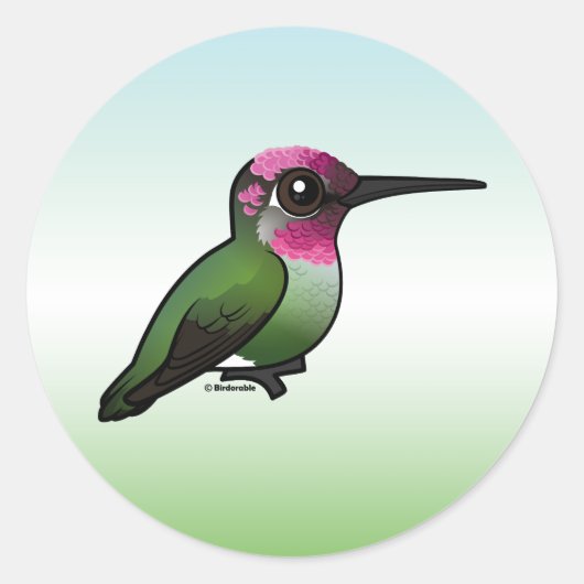 Anna's Hummingbird Ronde Sticker (Voorkant)