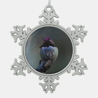 Anna's Hummingbird Tin Sneeuwvlok Ornament
