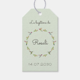 Anna's Hummingbirds Baptism Cadeaulabel