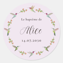 Anna's Hummingbirds Baptism Ronde Sticker
