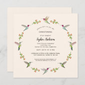 Anna's Hummingbirds Christening Invitation (Devant / Derrière)