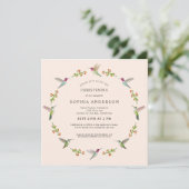Anna's Hummingbirds Christening Invitation (Debout devant)