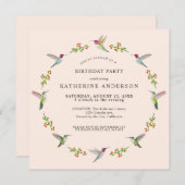 Anna's Hummingbirds verjaardagsuitnodiging (Voorkant / Achterkant)