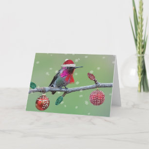 Anna's kolibrie kerst feestdagen kaart