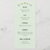 Anna's Kolibrie's Doop Menu (Achterkant)