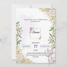 Anna's verjaardagsuitnodigingskaart