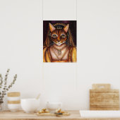 Anne Boleyn Cat Art King Henry VIII Wives Tudors Poster (Keuken)