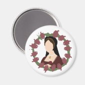 Anne Boleyn Round Magnet Magneet (Voorkant / Achterkant)