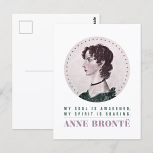 Anne Bronte Portrait en Quote My Soul wordt wakker Briefkaart