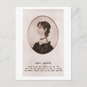 Anne Brontë portret sepia Briefkaart