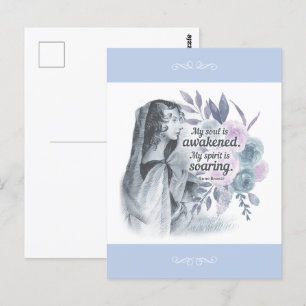 Anne Bronte Quote Mijn ziel is ontwaakt Floral Briefkaart
