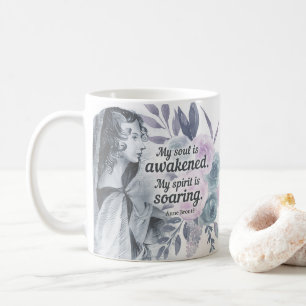 Anne Bronte Quote Mijn ziel is ontwaakt Floral Koffiemok