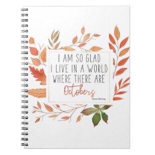 Anne de carnet vert d'automne de citation