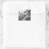 Anne Hathaway's huisje Vierkante Sticker (Tas)