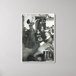 Anne Hutchinson Preaching in haar huis in Boston Canvas Afdruk