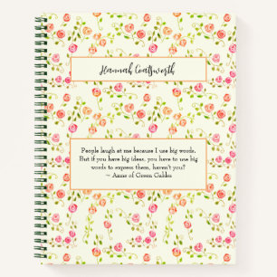 Anne of Green Gables Quote Persoonlijke wilde Roze Notitieboek